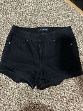 Aeropostale Black Women's Roll-Hem Jean Shorts